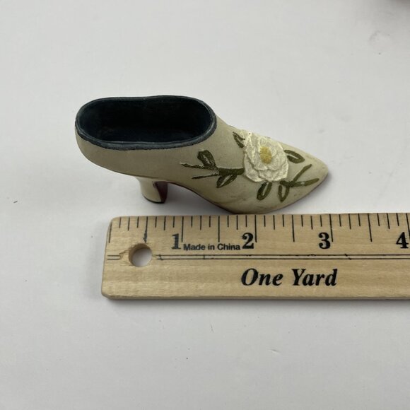 Vintage Miniature Ceramic 3” Shoe And Purse High Heels Floral Lot Of 2 - Picture 9 of 10